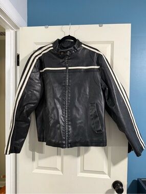 BKE Faux Leather Cafe Racer Moto Jacket